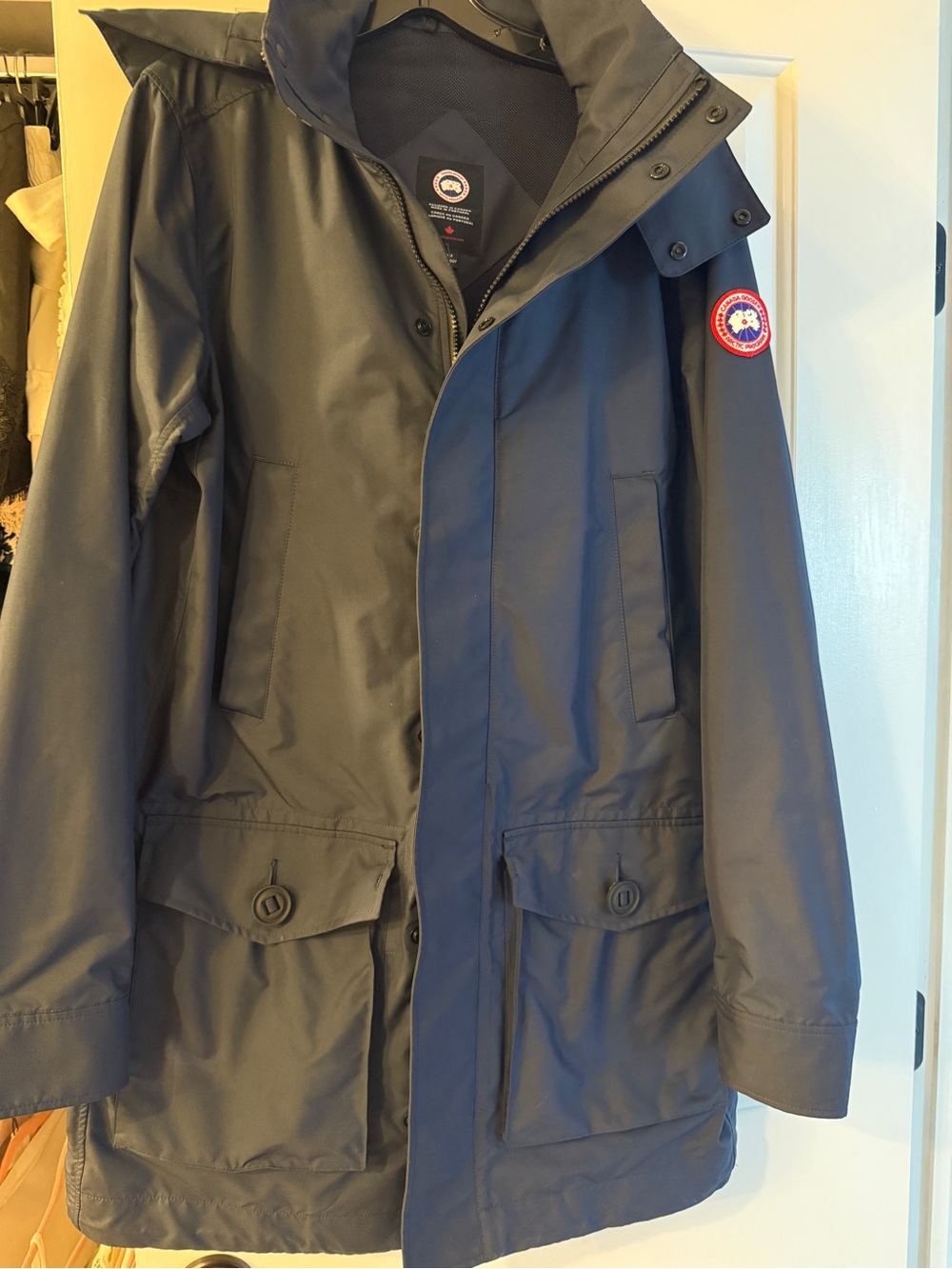 Canada Goose Men's Navy Parka light weight Rain Jacket